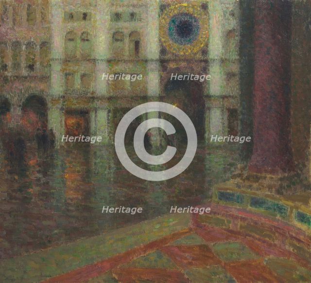 The clock in St. Mark's Square, 1906. Creator: Henri Eugene Le Sidaner.