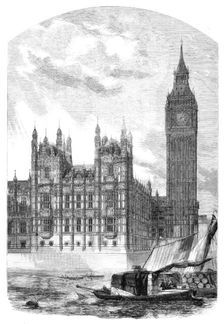 The Clock-Tower and Speaker's Residence, New Houses of Parliament, 1857. Creator: J. & A.W.