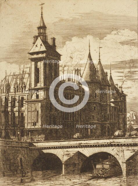 The clock tower, Paris, 1852. Creator: Charles Meryon.