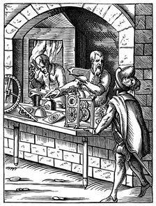 The Clockmaker 16th century, (1870).Artist: Jost Amman