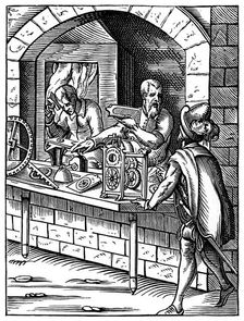 The Clockmaker 16th century, (1870).Artist: Jost Amman