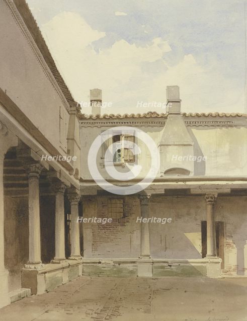 The cloister of San Gregorio in Venice, c1851. Creator: Carl Theodor Reiffenstein.