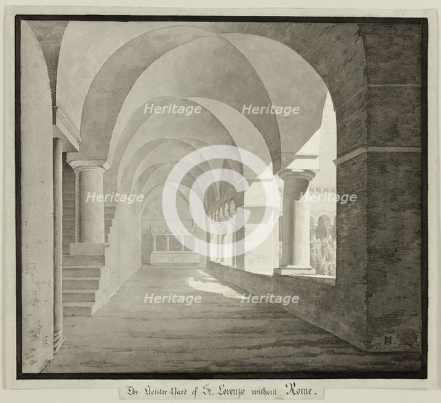 The Cloister of San Lorenzo Fuori le Mura, Rome, 1827. Creator: Unknown.