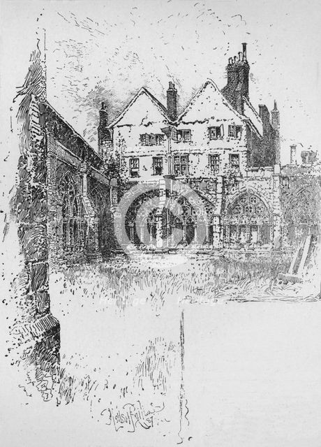'The Cloisters, Westminster Abbey', 1890. Artist: Herbert Railton.