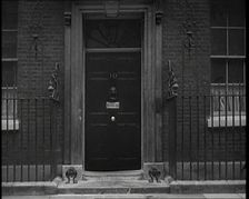 The Closed Door of 10 Downing Street, London, 1931. Creator: British Pathe Ltd