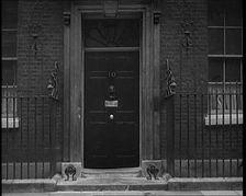 The Closed Door of 10 Downing Street, London, 1931. Creator: British Pathe Ltd