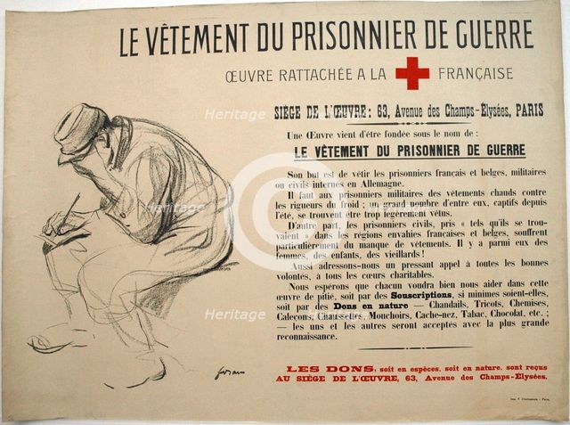 The Clothing of the Prisoner of War, c. 1915. Creator: Jean Louis Forain.