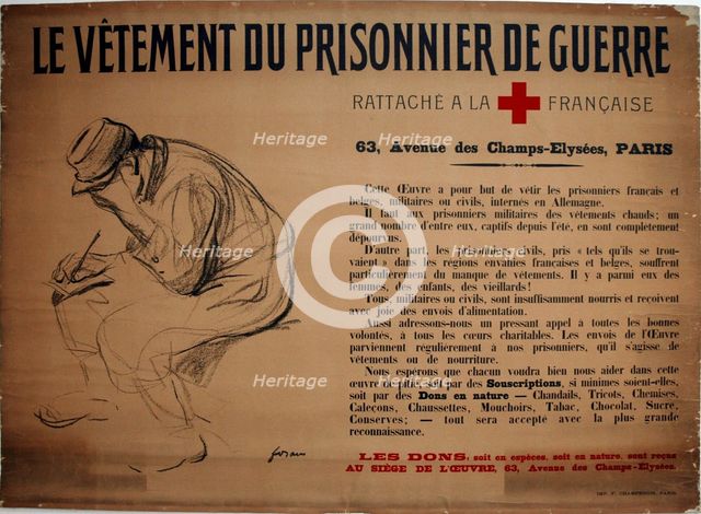 The Clothing of the Prisoner of War, c. 1915. Creator: Jean Louis Forain.