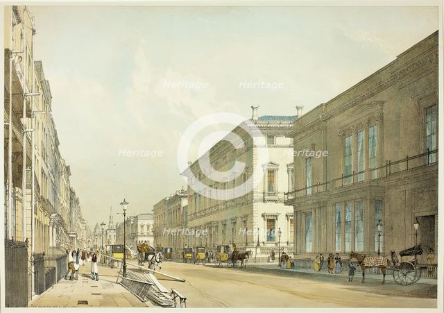The Club Houses and Pall Mall, plate thirteen from Original Views of London as It Is, 1842. Creator: Thomas Shotter Boys.