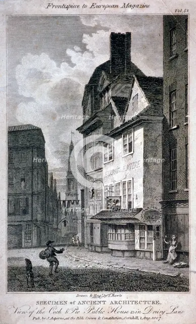 The Cock and Magpie Public House, Drury Lane, Westminster, London, 1807. Artist: Samuel Rawle
