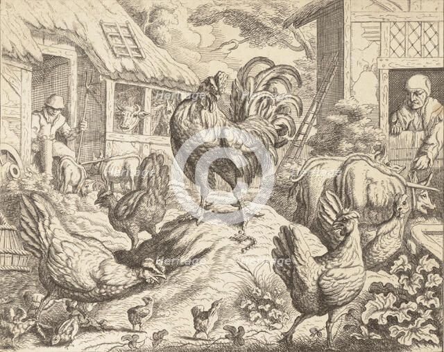 The Cock and the Precious Stone, from Aesop's Fables, ca. 1760. Creator: James Kirk.