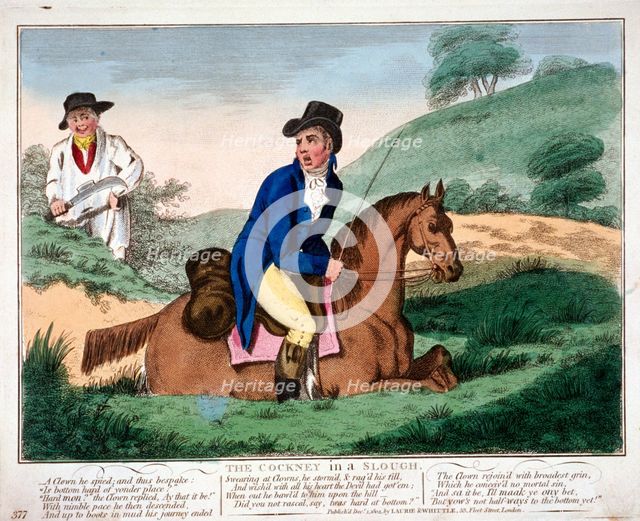 'The Cockney in a Slough', 1804. Artist: Anon