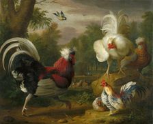 The Cockrel's Fight, 1700-1720. Creator: Jakub Bogdan
