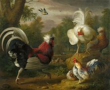 The Cockrel's Fight, 1700-1720. Creator: Jakub Bogdan