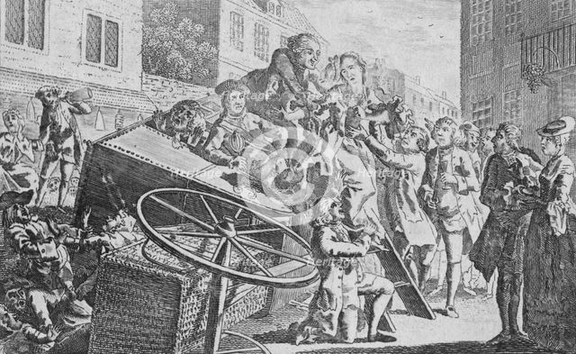 'The Coach Overturned', 18th century.  Creator: Unknown.