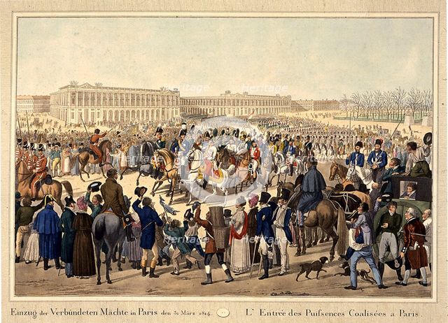 The Coalition army enters Paris on March 31, 1814, Early 19th cen.. Artist: Anonymous  