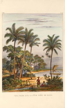 The coast near Bahia. From "Voyage pittoresque dans le Brésil", 1835. Creator: Rugendas, Johann Moritz (1802-1858)