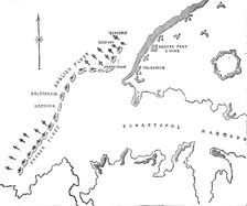 The Coast North of Sebastopol, and New Earth Batteries, 1854. Creator: Unknown