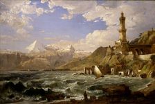 The Coast of Genoa, 1854. Creator: Jasper Francis Cropsey