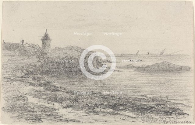The Coast at Concarneau, mid-late 19th century. Creator: Eugene Louis Boudin.