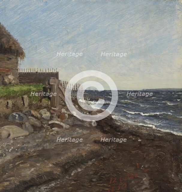 The Coast at Hellebæk. Study, 1850. Creator: Jorgen Pedersen Roed.
