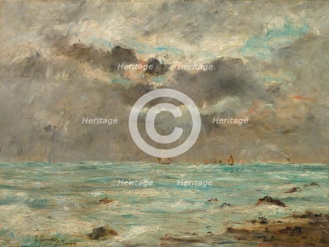 The Coast at Trouville, c. 1865-1900. Creator: Eugène Boudin (French, 1824-1898), imitator of.