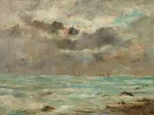 The Coast at Trouville, c. 1865-1900. Creator: Eugène Boudin (French, 1824-1898), imitator of