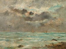 The Coast at Trouville, c. 1865-1900. Creator: Eugène Boudin (French, 1824-1898), imitator of