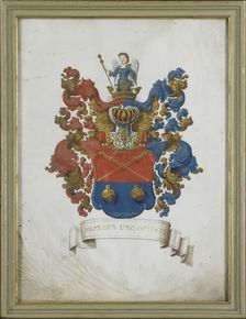 The coat of arms of Susanna van Collen (1692-1745), wife of Jacob Feitama, 1725-1774. Creator: Anon