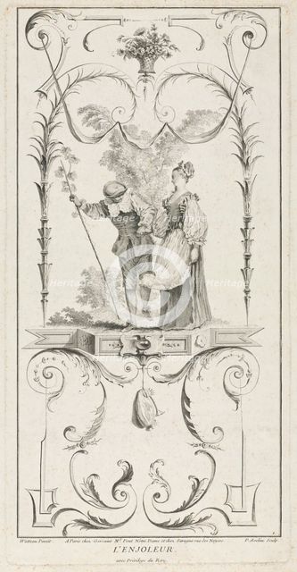 The Coaxer, Arabesque. Creator: Pierre Alexandre Aveline (French, 1710-1760).