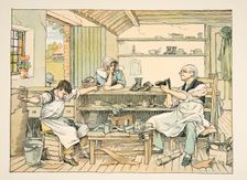 The Cobbler, from Four and Twenty Toilers, pub. 1900 (colour lithograph)