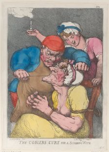 The Cobbler's Cure for a Scolding Wife, 1813., 1813. Creator: Thomas Rowlandson