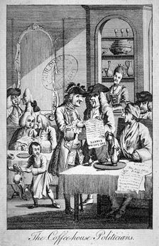 The Coffee-house Politicians 1772. Artist: Anon