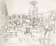 The Coffee Room of the Garrick Club, at King Street, London, 20th June 1864. Creator: Sir John Gilbert