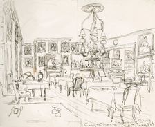 The Coffee Room of the Garrick Club, at King Street, London, 20th June 1864. Creator: Sir John Gilbert