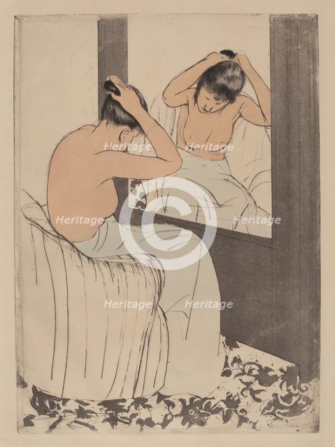 The Coiffure, 1890-1891. Creator: Mary Cassatt.