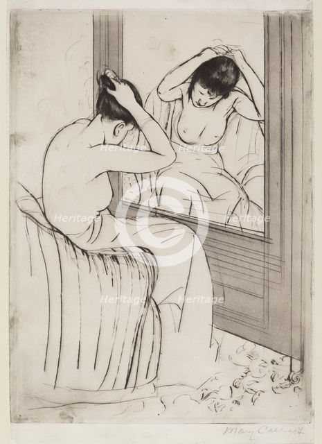 The Coiffure, 1890-1891. Creator: Mary Cassatt.