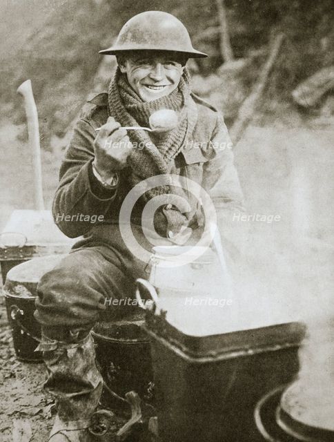 'The cook saves a large one for himself', Somme campaign, France, World War I, 1916. Creator: Unknown.