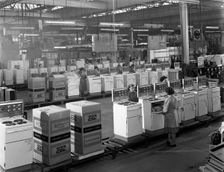The cooker assembly line at the GEC factory, Swinton, South Yorkshire, 1963. Creator: Michael Walters