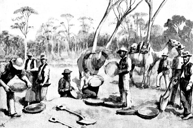 The Coolgardie Goldfields: dry blowing, 1895. Creator: George Meisenbach.