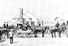The Coolgardie Goldfields: escort loading up gold, 1895. Creator: George Meisenbach