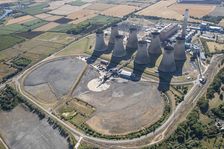The cooling towers and disused coal stocks at Cottam Power Station, Nottinghamshire, 2022. Creator: Emma Trevarthen
