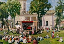 The Cooperation Day in a village, 1926. Artist: Tcheptsov, Yefim Mikhailovich (1875-1950)