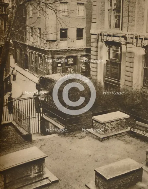 'The Coopers' Arms from the Churchyard of St. Olave's, Silver Street', c1935. Creator: Unknown.