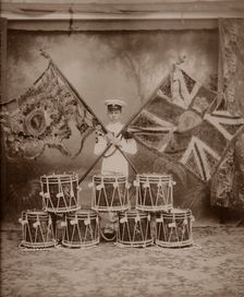 The Colours of the 1st Royal Munster Fusiliers, Rangoon, Burma, 1913