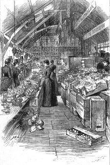 The Colonial and Indian Exhibition; The Australian fruit stalls in the Colonial Market 1886. Creator: Unknown