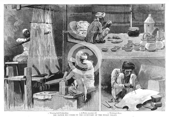 'The Colonial Exhibition, Indian section, native industries', 1886. Creator: Unknown.