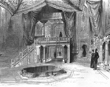 The Colonial Exhibition, Indian section, The Durbar tent in the Indian Palace 1886. Creator: Unknown