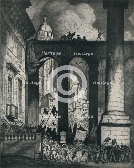 'The Colonnade', 1914, (1922). Creator: William Strang.