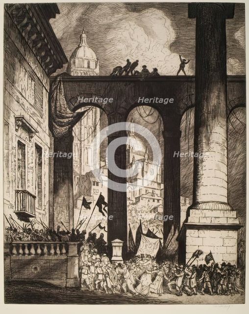 The Colonnade, 1914. Creator: William Strang.